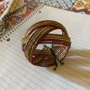 Hand-Beaded Woven Bracelet
